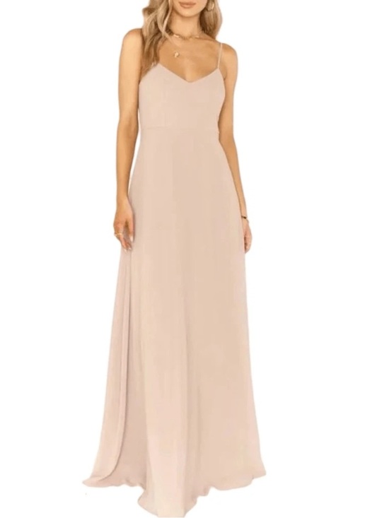 Show Me Your MuMu Dresses & Skirts - Show Me Your Mumu Faith Maxi Dress Size Small Soft Beige Chiffon Bridesmaid